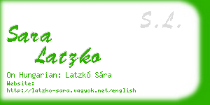 sara latzko business card