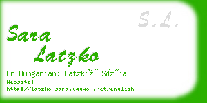 sara latzko business card